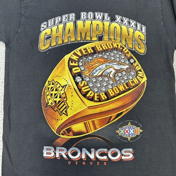 Vintage Pro Player Denver Broncos Super Bowl XXXII Champions 1998 T-Shirt MEDIUM - Picture 5 of 15